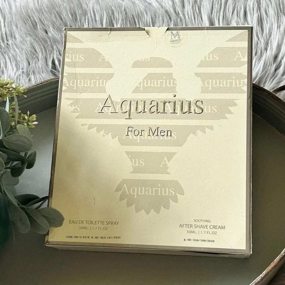 Limited Edition Aquarius For Men Cologne & After Shave Cream Set NEW